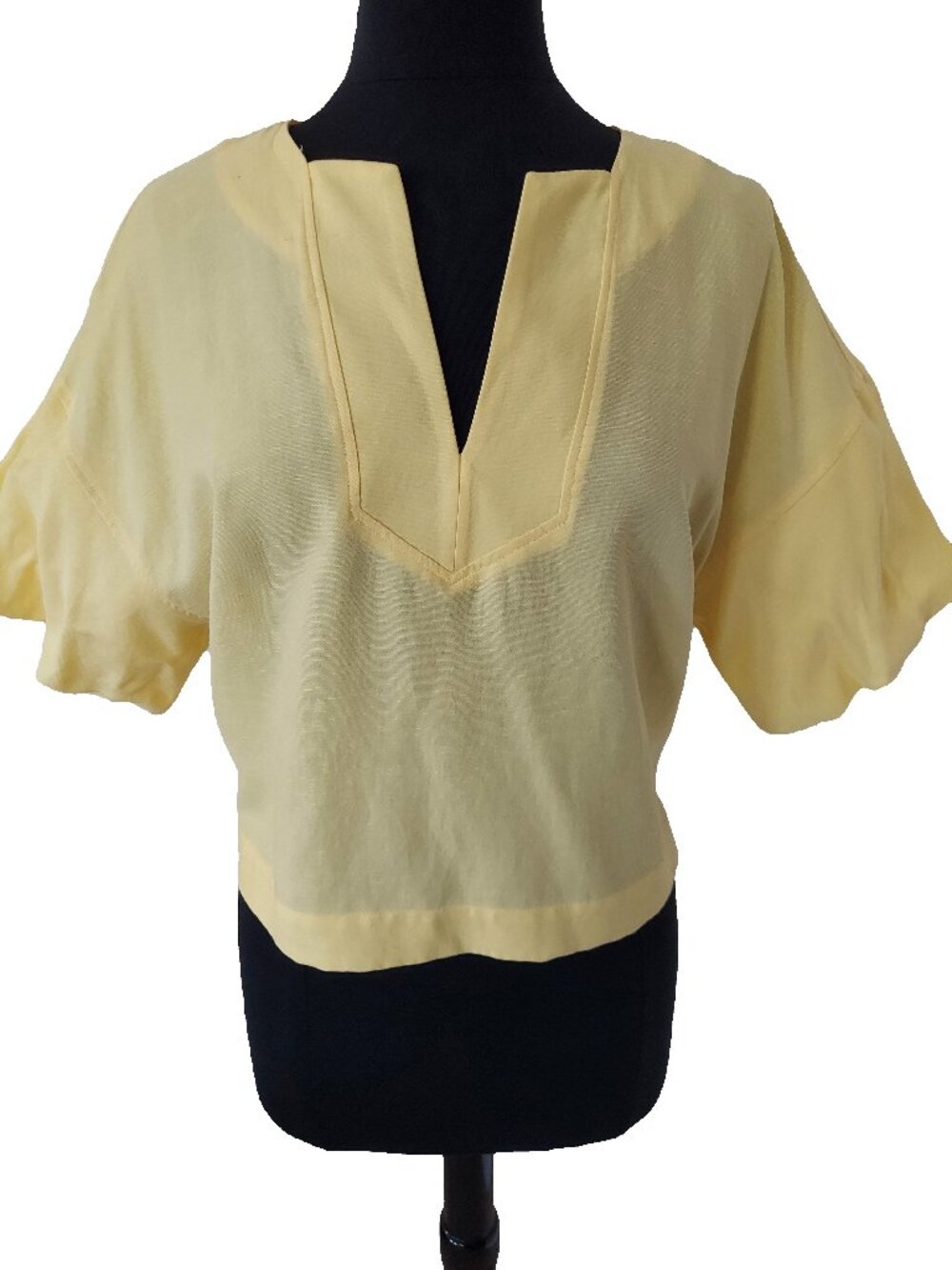 Worthington Linen Blend Split-V-Neck Blouse SZ PL NWOT